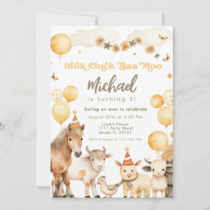 Invitation Animaux de ferme Barnyard fête d'anniversaire