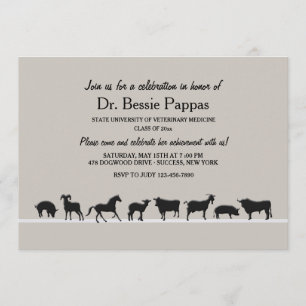Invitation Animaux de ferme Dr. de médecine vétérinaire