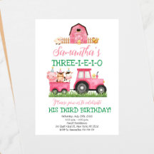 Animaux de ferme Fille rose Barnyard fête d'annive