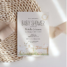 Animaux de ferme Meadow Friends Baby shower Invita