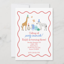 Invitation Animaux de fête
