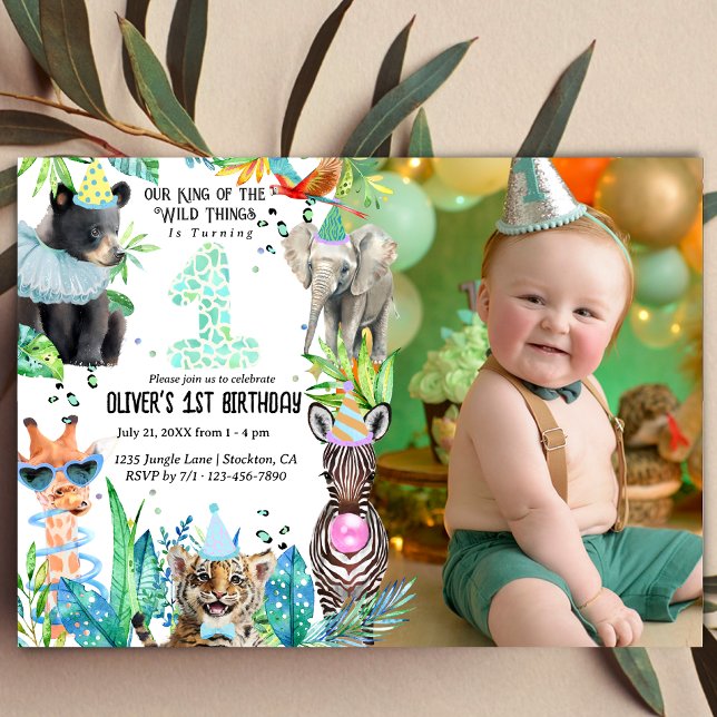 Invitation animaux de fête Anniversaire Safari tropical (Créateur téléchargé)