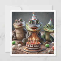Animaux de fête, Crocodiles mangeant cake annivers