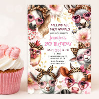 Animaux de fête Fille rose Barnyard Ferme Annivers