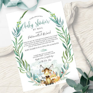Invitation Animaux de la forêt Baby Shower par courrier