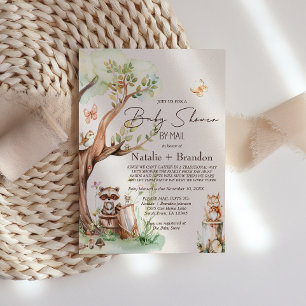 Invitation Animaux de la Forêt Bohème par la Poste Baby Showe
