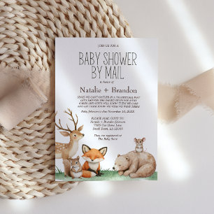 Invitation Animaux de la Forêt Bohème par la Poste Baby Showe