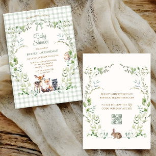 Invitation Animaux de la forêt Cute Fête de Naissance Mixte