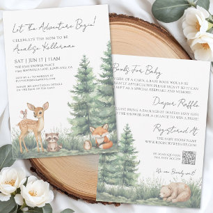 Invitation Animaux de la forêt de Woodland en une seule douch