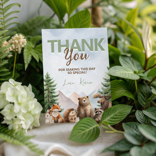 Invitation Animaux de la forêt de Woodland Merci pour l'anniv