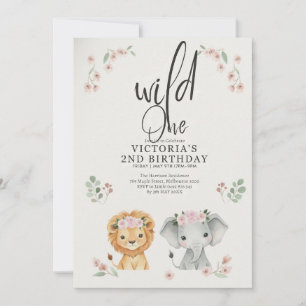 Invitation Animaux de la forêt Wild One et champignon 1er ann