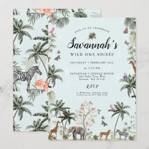 Invitation Animaux de la jungle tropicale   Anniversaire de G