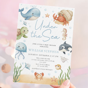 Invitation Animaux de l'océan sous la mer Shower de bébé