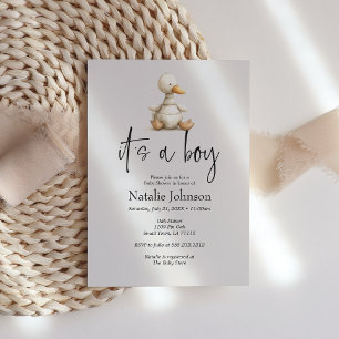 Invitation Animaux de nursery en peluche vintage pour garçon 