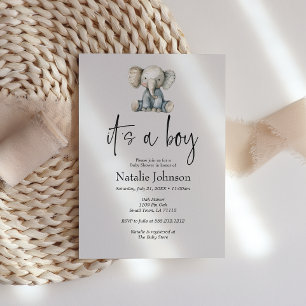Invitation Animaux de nursery en peluche vintage pour garçon 