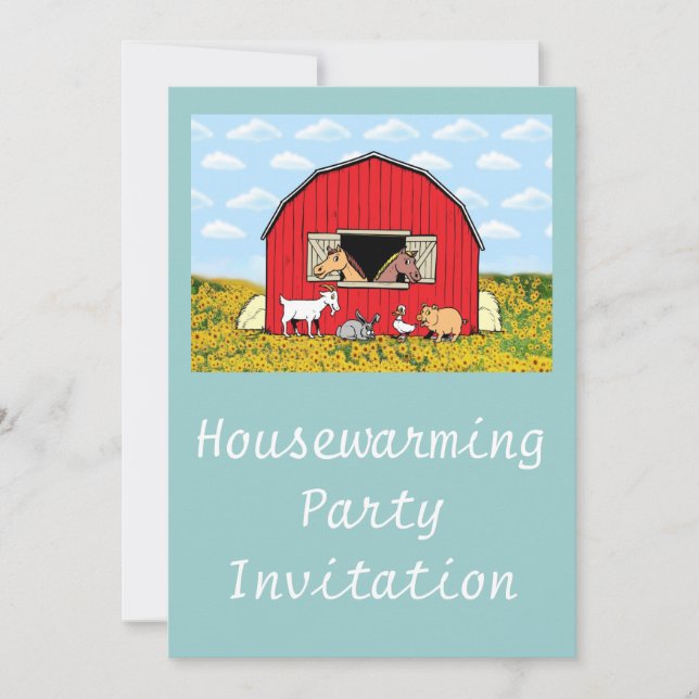 Invitation Animaux d'élevage de la Fête du réchauffement des  (Devant)