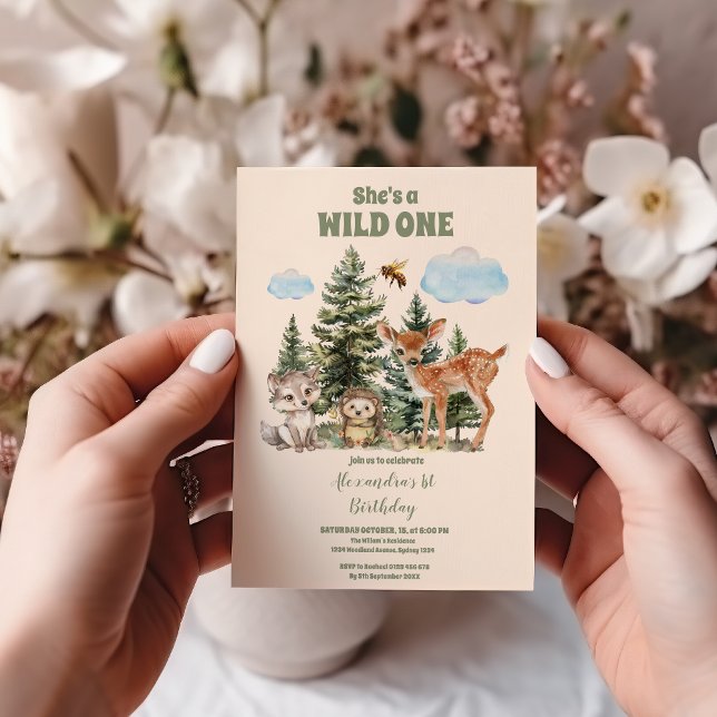 Invitation Animaux des bois Il est un sauvage 1er anniversair (Créateur téléchargé)