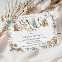 Animaux des bois Sage Verdure Baby shower neutre