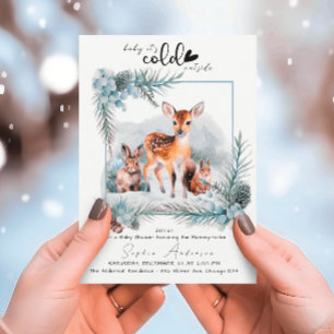 Invitation Animaux d'hiver froid à l'extérieur Baby Shower
