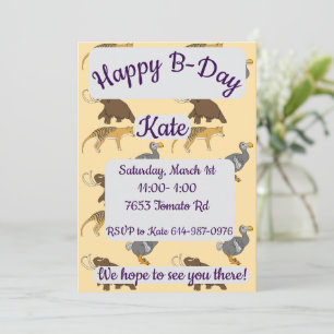 Invitation Animaux éteints Joyeux Anniversaire