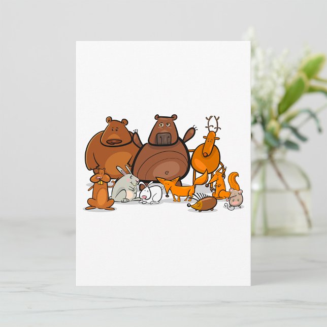Invitation Animaux forestiers amusants (Créateur téléchargé)