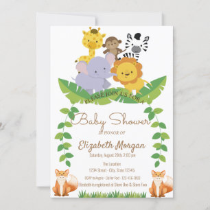 Invitation Animaux forestiers, Baby shower des bois