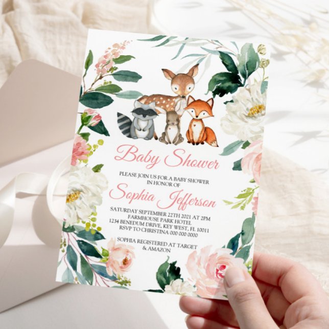 Invitation Animaux forestiers Baby shower des bois (Créateur téléchargé)