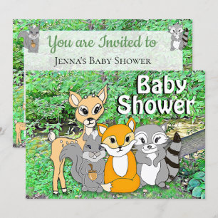 Invitation Animaux forestiers Baby shower des créatures fores