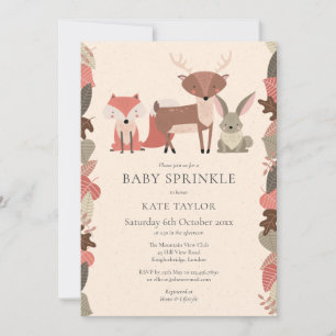 Invitation Animaux mignons de la forêt Fête de naissance de b
