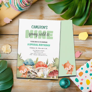 Invitation Animaux mignons de la forêt pour un 9e anniversair