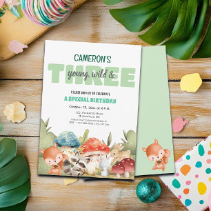 Invitation Animaux mignons de la forêt pour un anniversaire 3