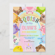 Animaux Mignons Squish Sur rainbow  Anniversaire 