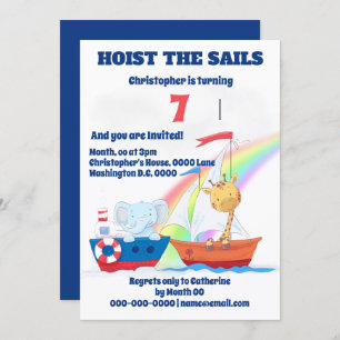 Invitation Animaux nautiques voiliers N'IMPORTE QUEL GROUPE D