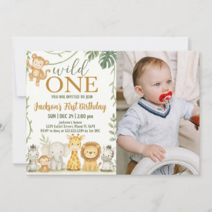 Invitation Animaux sauvages Conception de fêtes pour enfants