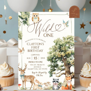 Invitation Animaux sauvages de la forêt enchantée un annivers