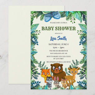 Invitation Animaux sauvages Forêt forestière Baby shower de v