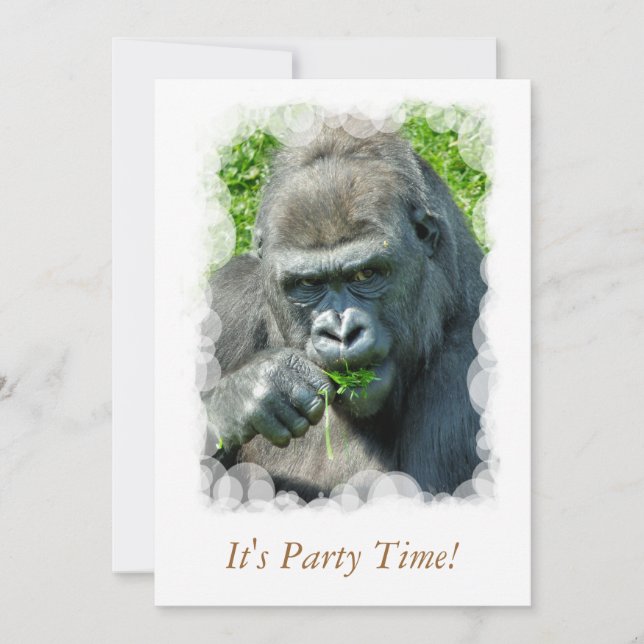 INVITATION ANIMAUX SAUVAGES - GORILLAS (Devant)