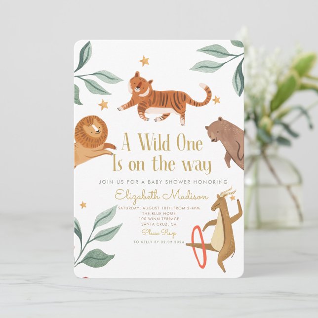 Invitation Animaux Un sauvage est sur le chemin Baby shower (Créateur téléchargé)