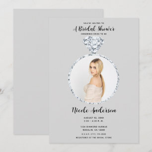 Invitation Anneau de fiançailles de mariage Grey Diamond Cade