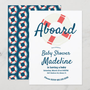 Invitation Anneau de sauvetage géométrique pour la vie Bébé n