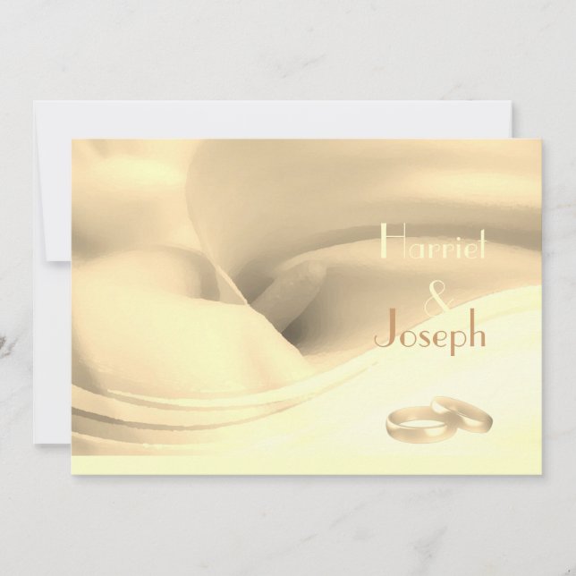 Invitation Anneaux de mariage crémeux de zantedeschia (Devant)