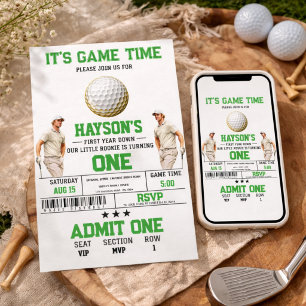 Invitation Année Après Année, Golf ! 1ère fête d'anniversaire