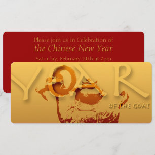 Invitation Année de la chèvre Chinoise Année Zodiaque Invitat