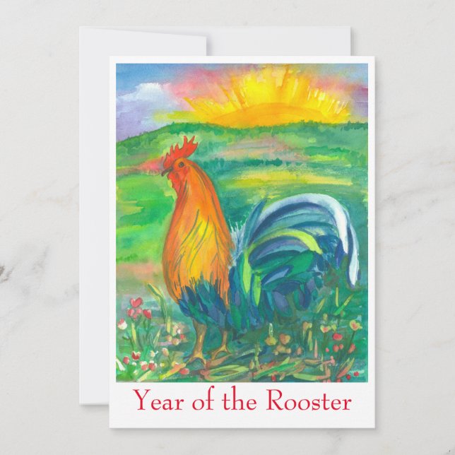 Invitation Année de l'invitation du Rooster Party (Devant)