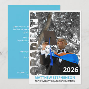 Invitation Année de promotion Bleu clair 2026