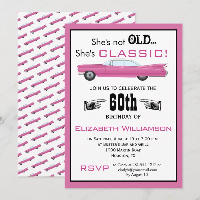 Invitation Année faite sur commande elle n'est pas vieux mais (Devant / Derrière)