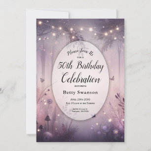 Invitation Année personnalisée Ethereal Fairy Lights Forêt An