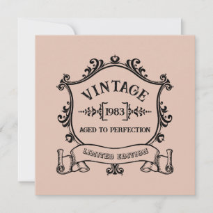 Invitation Année vintage - âge à la perfection année de naiss