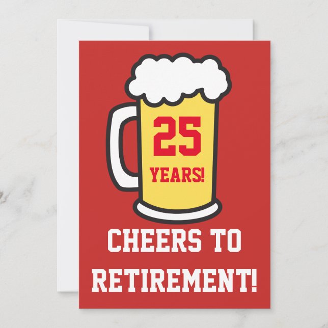 Invitation Années faites sur commande de retraite de bière (Devant)
