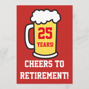Invitation Années faites sur commande de retraite de bière